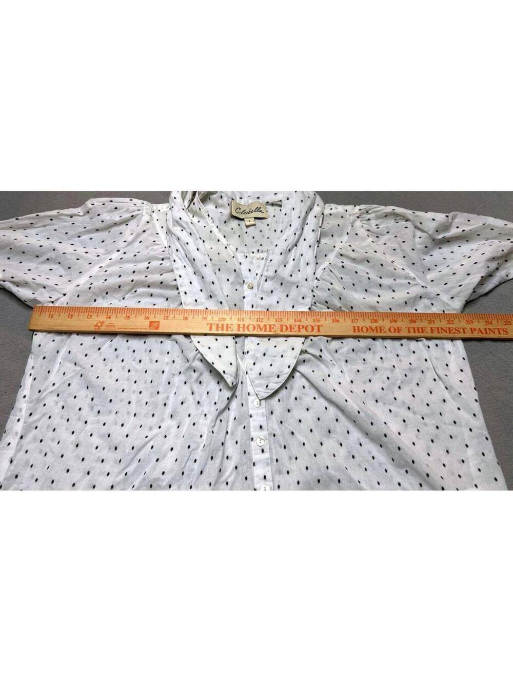 Cleobella Romantic Boho Polka Dot Top with Neck Tie - Size Small - Picture 4 of 6